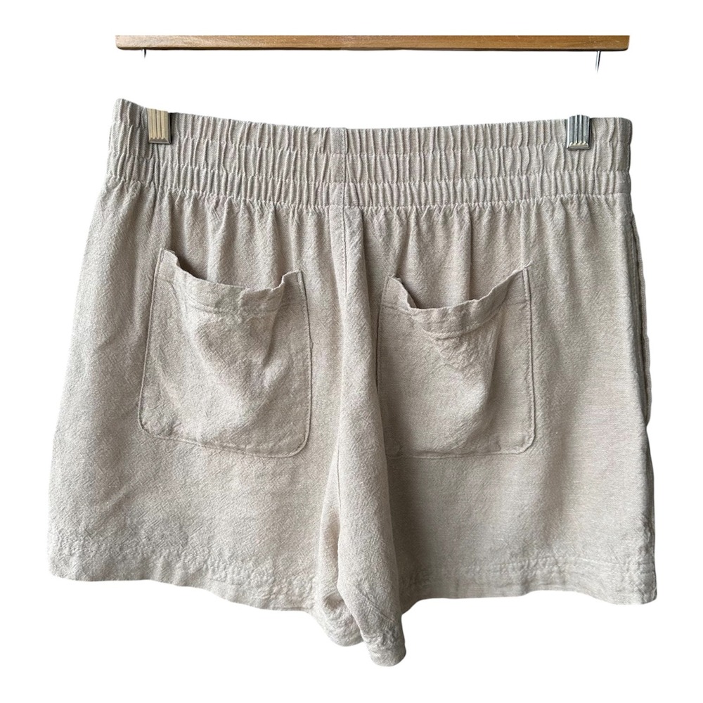 Old Navy Shorts Flax Linen Blend Pull On Shorts Beige Comfort Waist Size Small - Picture 2 of 6